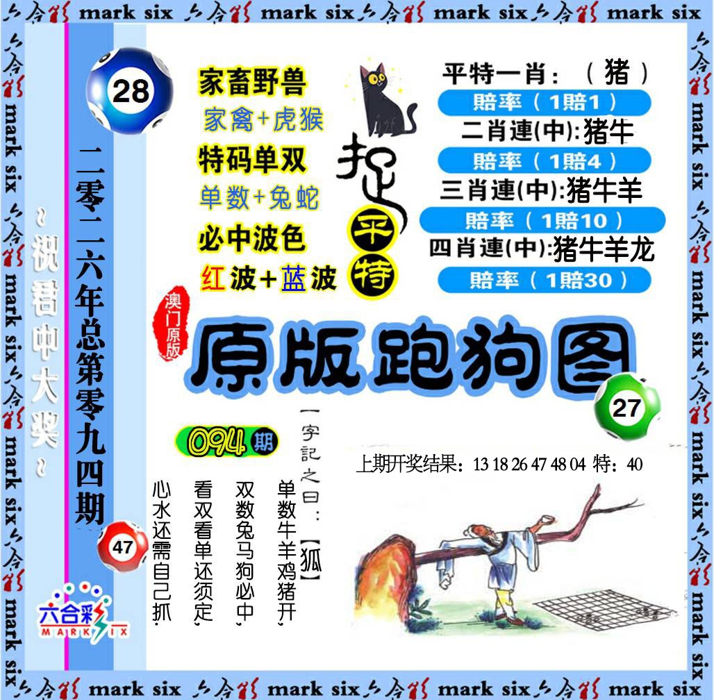 094期原版跑狗图[图]